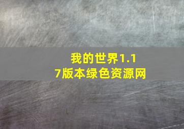 我的世界1.17版本绿色资源网