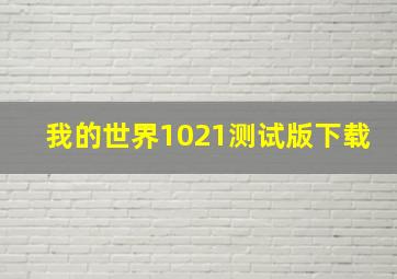 我的世界1021测试版下载