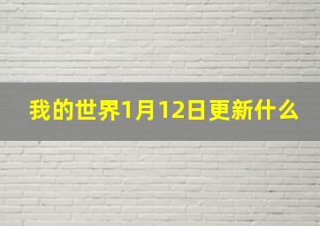 我的世界1月12日更新什么