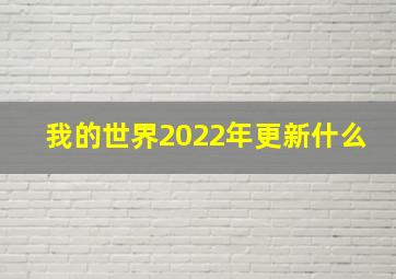 我的世界2022年更新什么