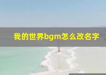 我的世界bgm怎么改名字