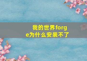 我的世界forge为什么安装不了