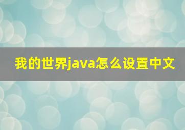 我的世界java怎么设置中文