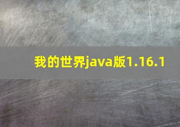 我的世界java版1.16.1