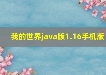 我的世界java版1.16手机版