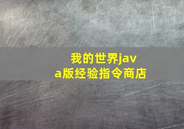 我的世界java版经验指令商店