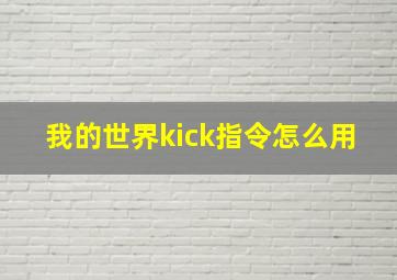 我的世界kick指令怎么用