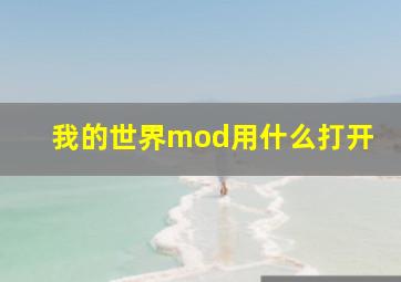 我的世界mod用什么打开