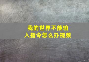 我的世界不能输入指令怎么办视频