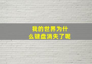 我的世界为什么键盘消失了呢