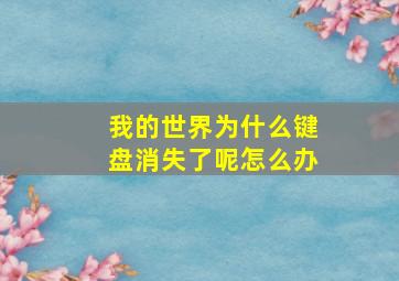 我的世界为什么键盘消失了呢怎么办