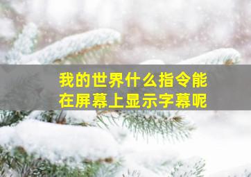 我的世界什么指令能在屏幕上显示字幕呢