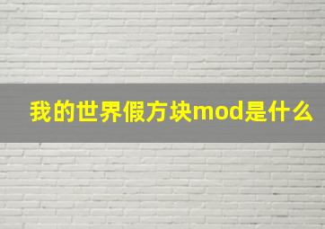 我的世界假方块mod是什么