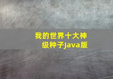 我的世界十大神级种子Java版