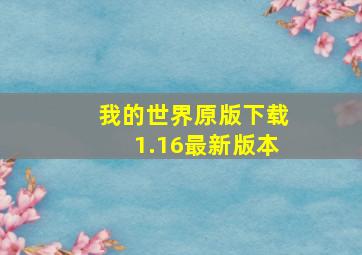 我的世界原版下载1.16最新版本