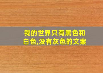 我的世界只有黑色和白色,没有灰色的文案