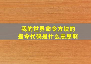 我的世界命令方块的指令代码是什么意思啊