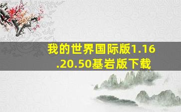 我的世界国际版1.16.20.50基岩版下载