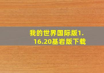 我的世界国际版1.16.20基岩版下载