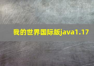 我的世界国际版java1.17