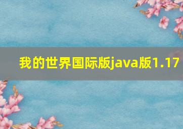 我的世界国际版java版1.17