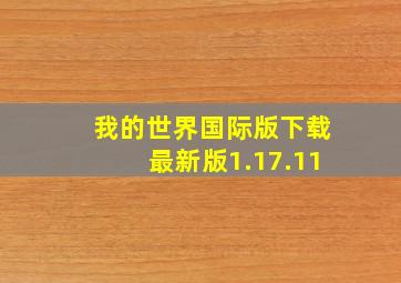 我的世界国际版下载最新版1.17.11