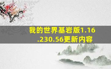 我的世界基岩版1.16.230.56更新内容