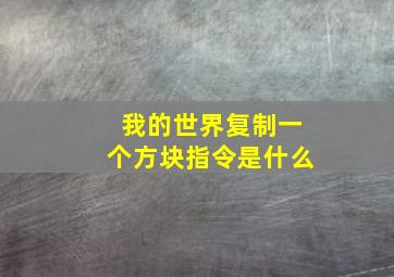 我的世界复制一个方块指令是什么