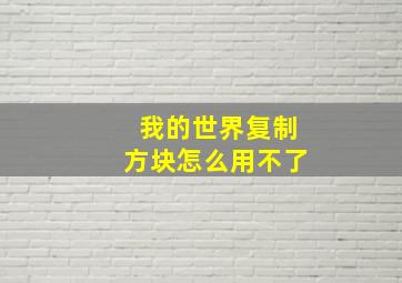 我的世界复制方块怎么用不了