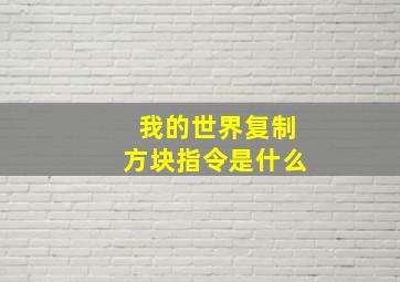 我的世界复制方块指令是什么