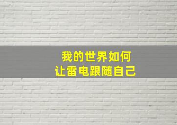 我的世界如何让雷电跟随自己