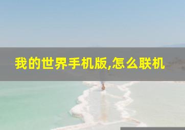 我的世界手机版,怎么联机