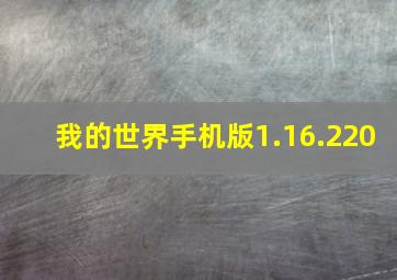 我的世界手机版1.16.220