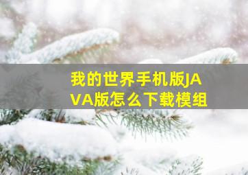 我的世界手机版JAVA版怎么下载模组