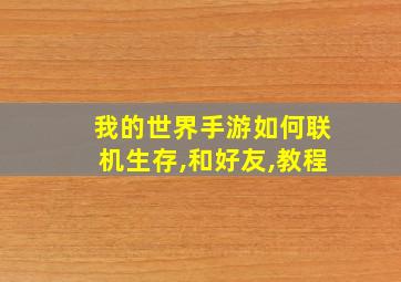 我的世界手游如何联机生存,和好友,教程