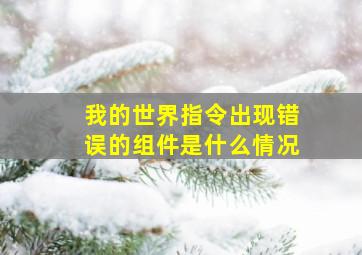 我的世界指令出现错误的组件是什么情况