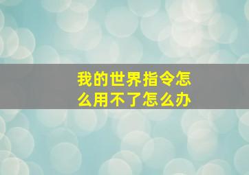 我的世界指令怎么用不了怎么办