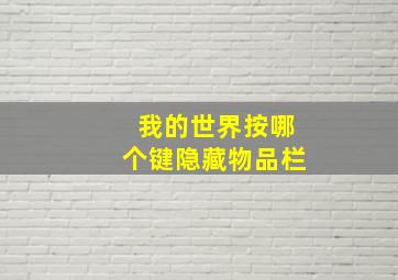 我的世界按哪个键隐藏物品栏