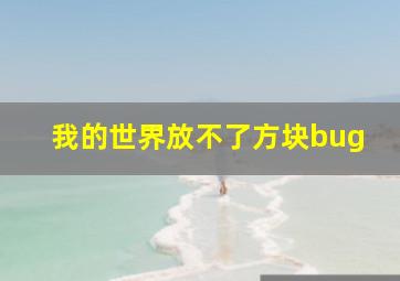 我的世界放不了方块bug