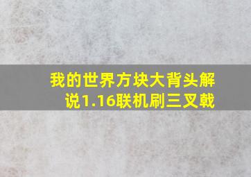 我的世界方块大背头解说1.16联机刷三叉戟