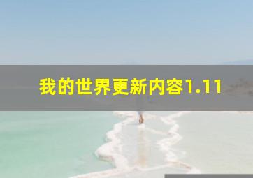 我的世界更新内容1.11