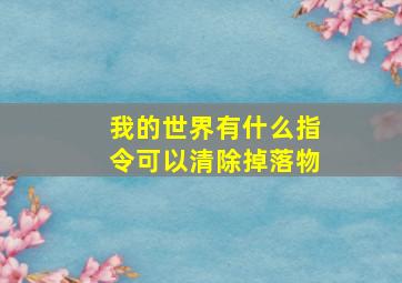 我的世界有什么指令可以清除掉落物