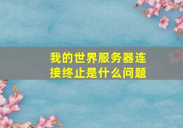 我的世界服务器连接终止是什么问题