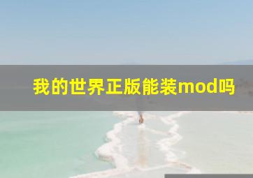 我的世界正版能装mod吗