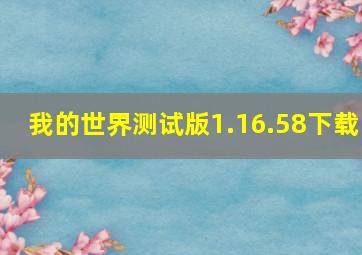 我的世界测试版1.16.58下载