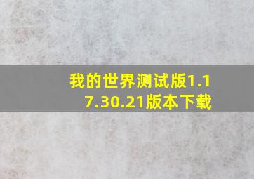 我的世界测试版1.17.30.21版本下载