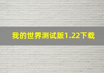 我的世界测试版1.22下载