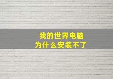 我的世界电脑为什么安装不了