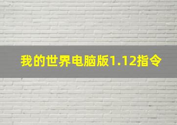 我的世界电脑版1.12指令