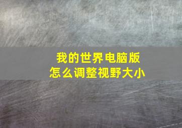 我的世界电脑版怎么调整视野大小